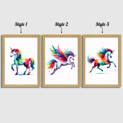 Colourful Unicorn Print Set