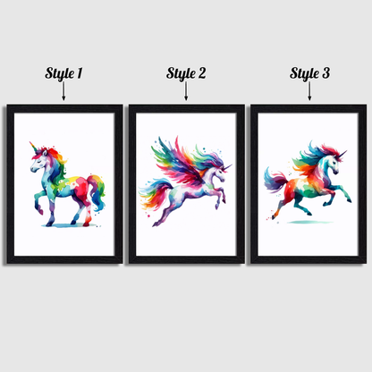 Colourful Unicorn Print Set