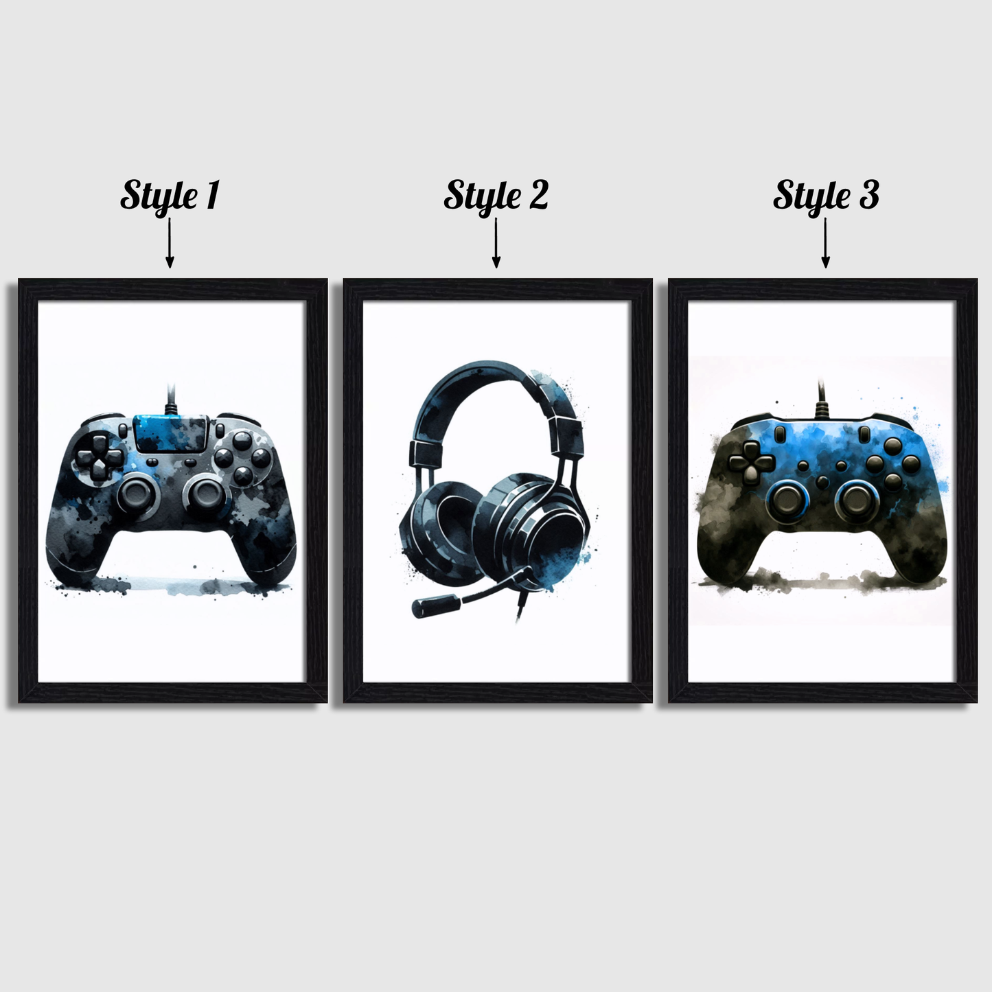 Blue Gaming Print Set
