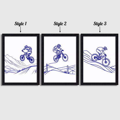 Blue Biking Print Set