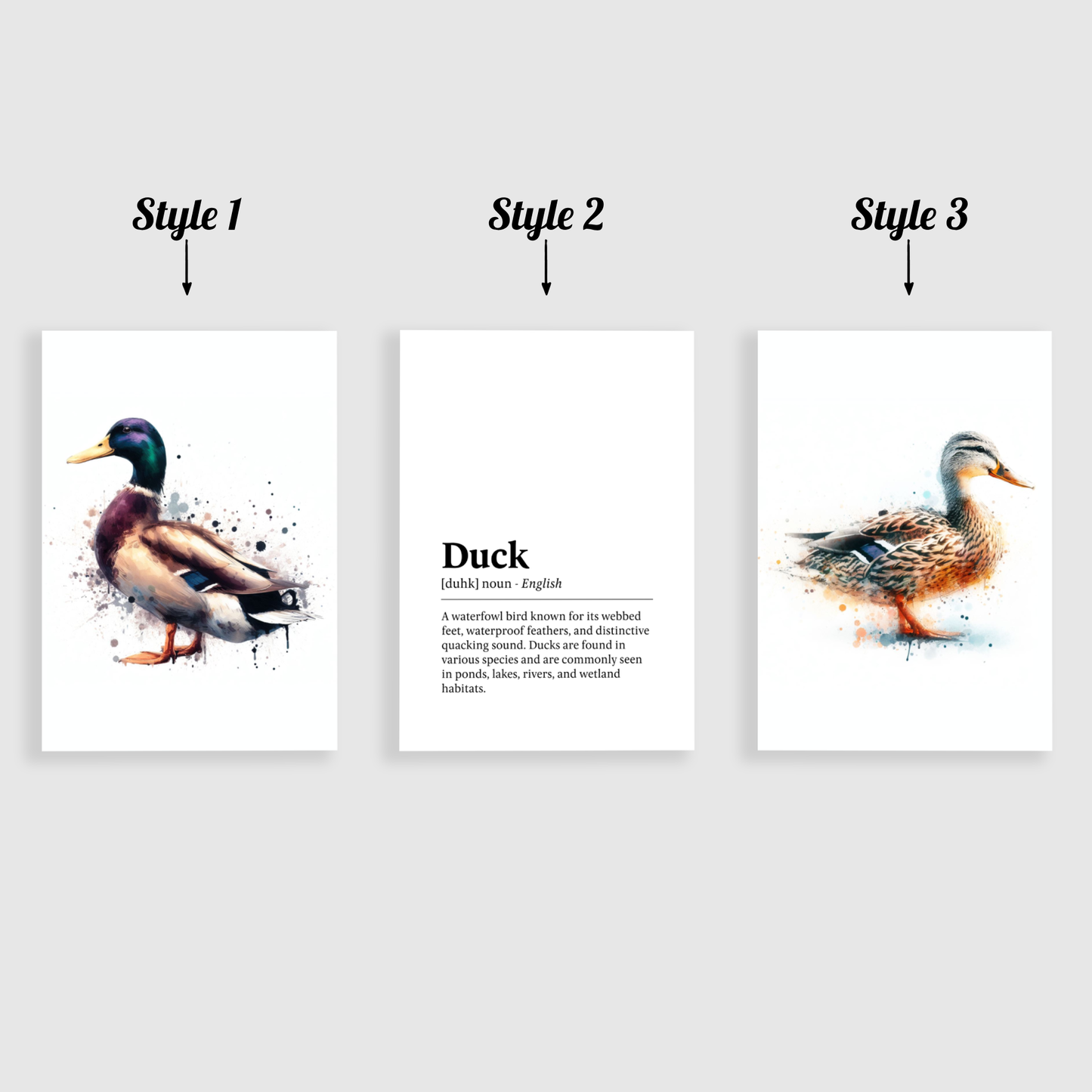 Duck Definition Print Set