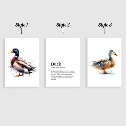 Duck Definition Print Set