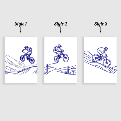 Blue Biking Print Set