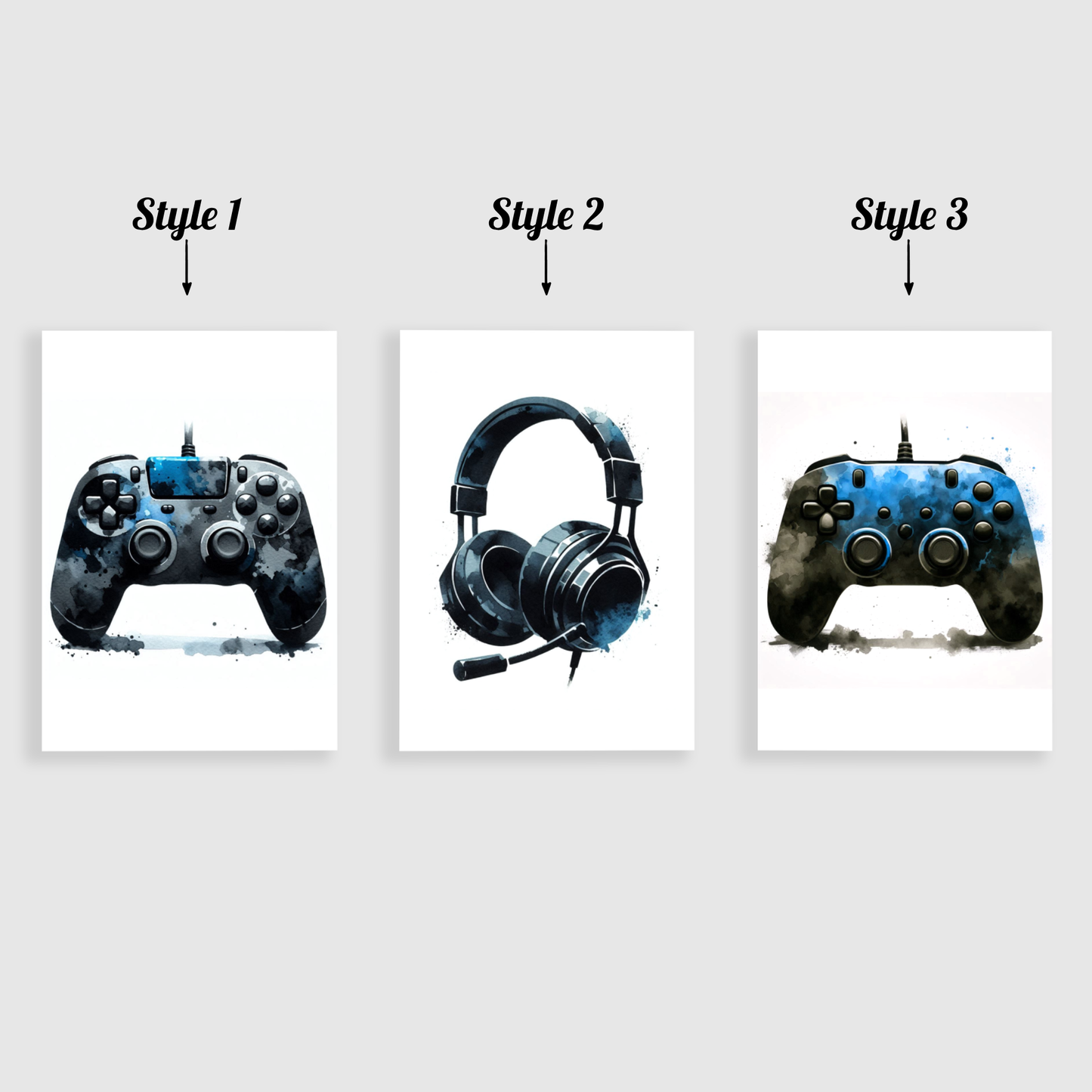 Blue Gaming Print Set