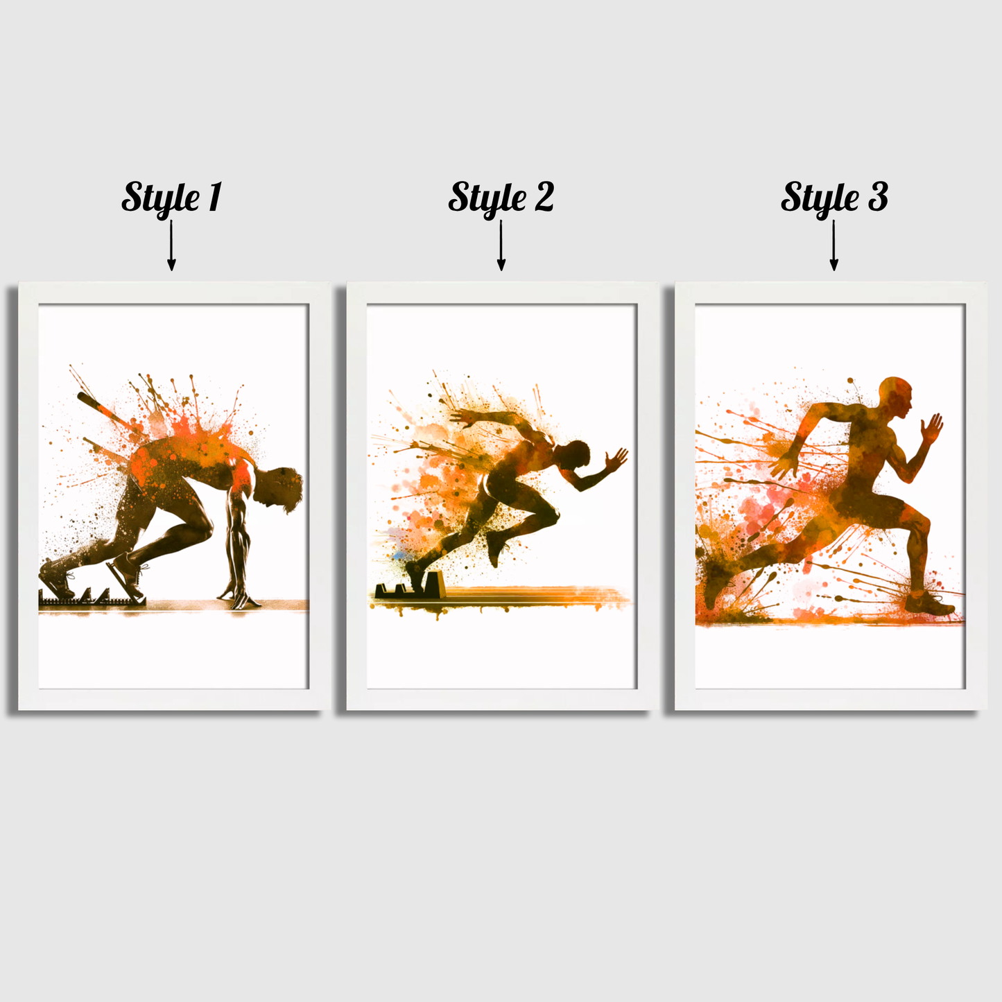 Orange Athletics Print Set