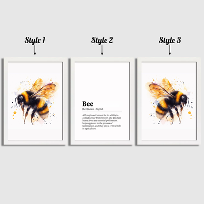 Bee Definition Print Set