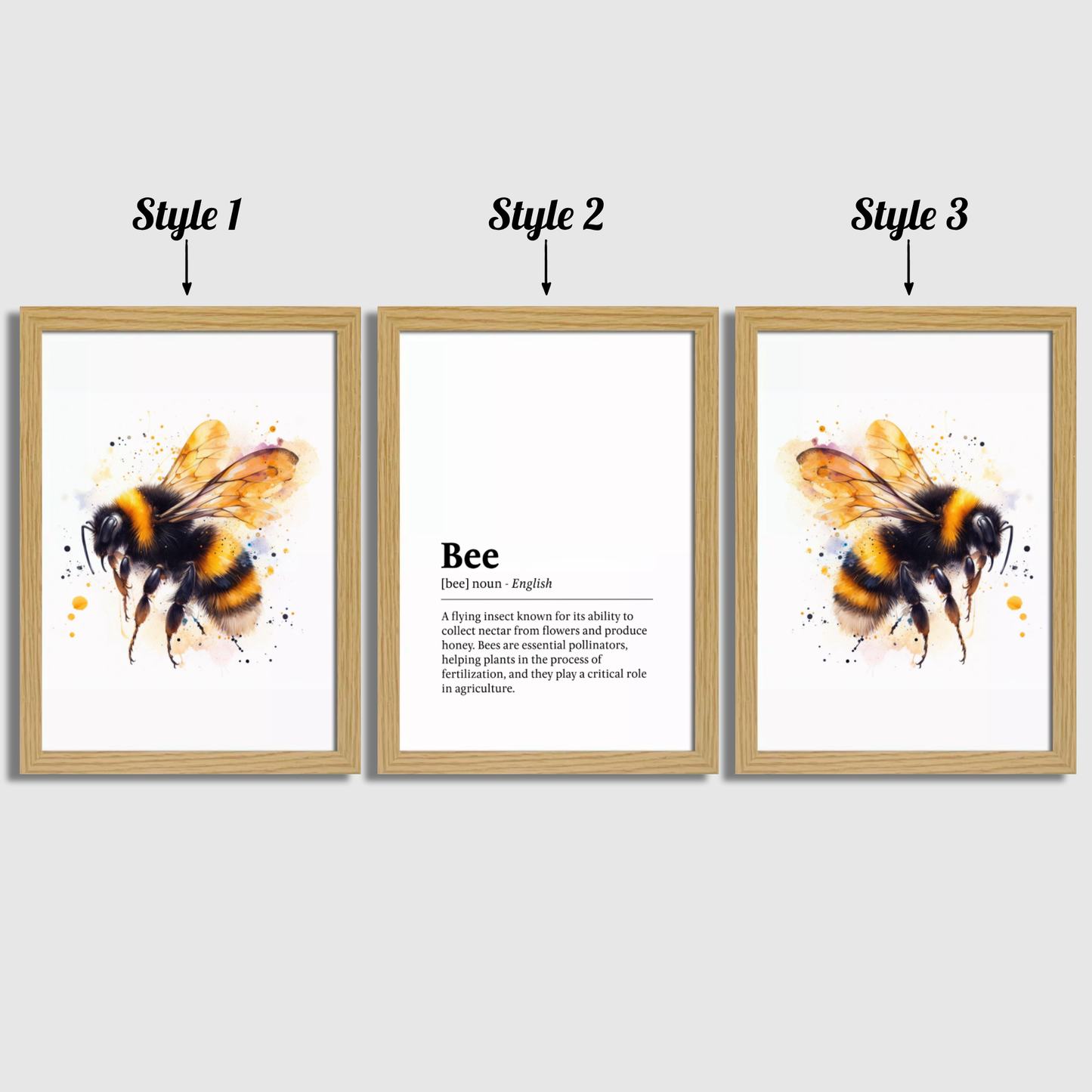 Bee Definition Print Set
