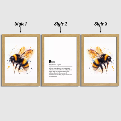 Bee Definition Print Set