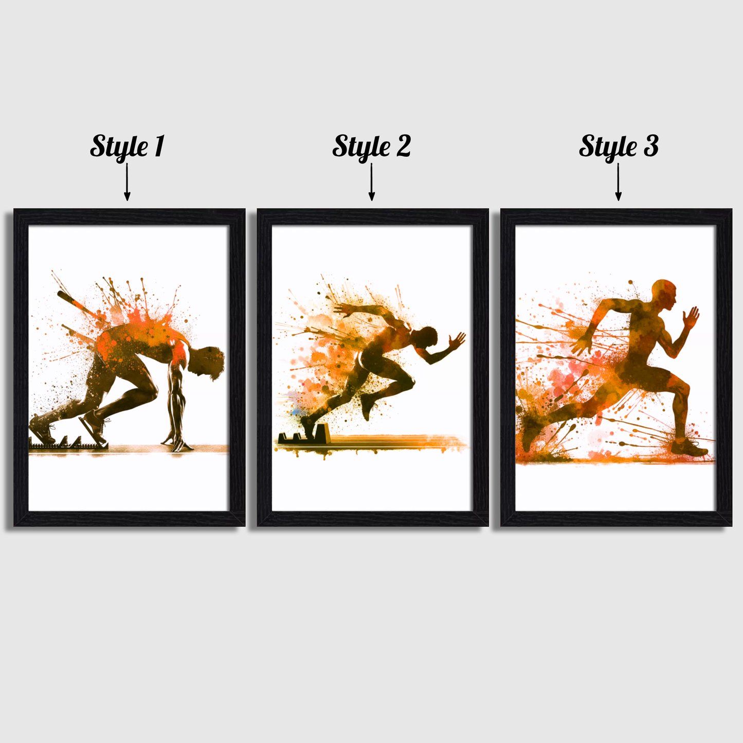 Orange Athletics Print Set