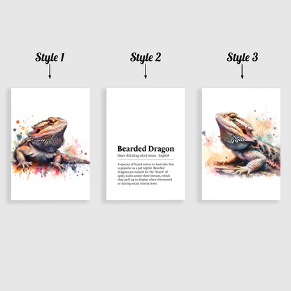 Bearded Dragon Definition Print Set