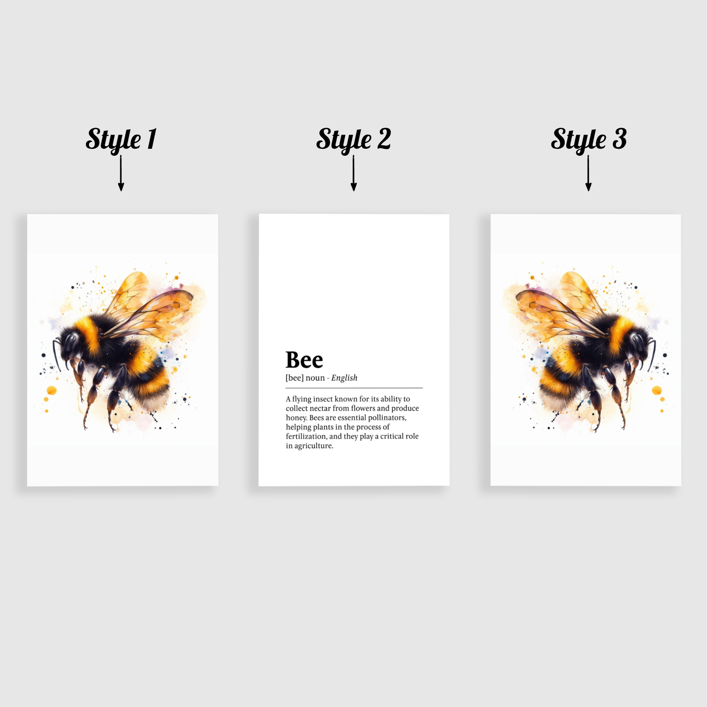 Bee Definition Print Set