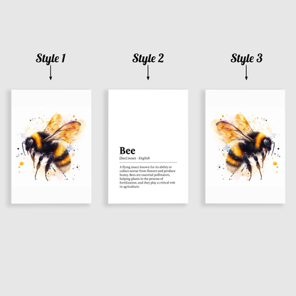 Bee Definition Print Set
