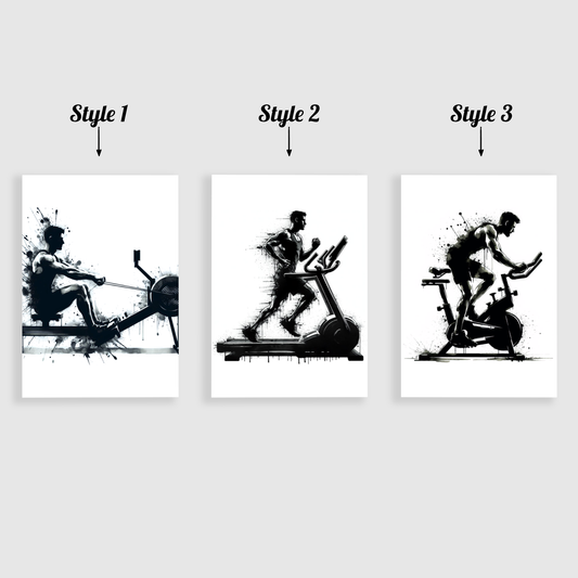 Men's Black Gym Print Set