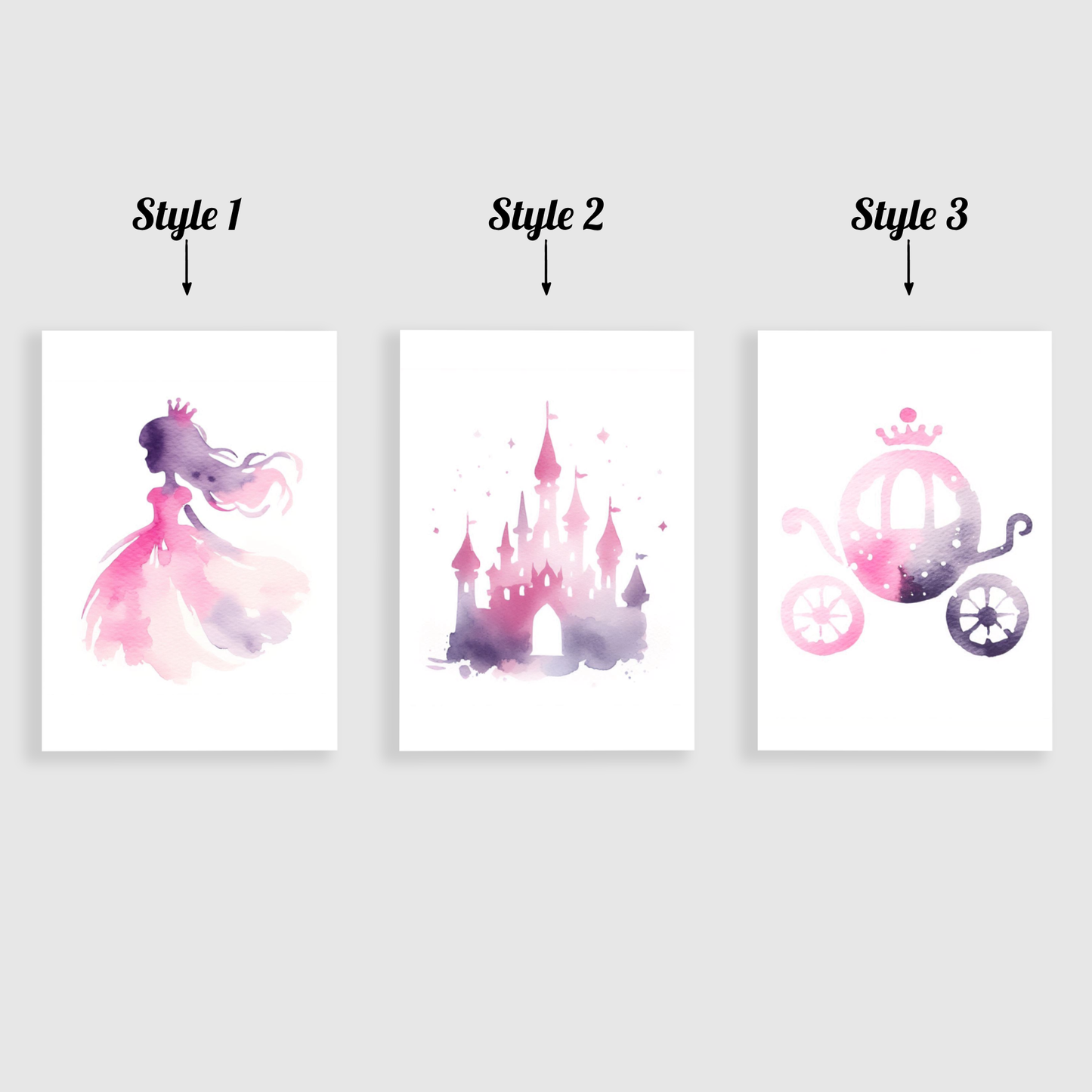 Watercolour Princess Print Set