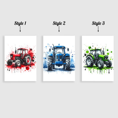 Watercolour Tractor Print Set