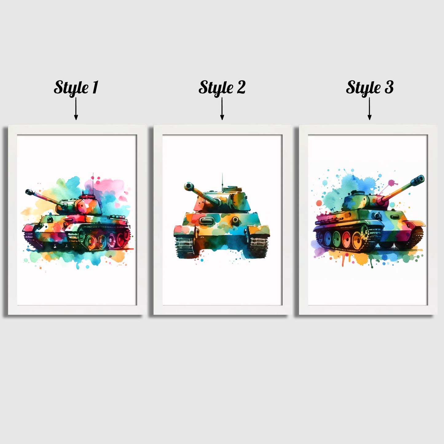 Colourful Tank Print Set