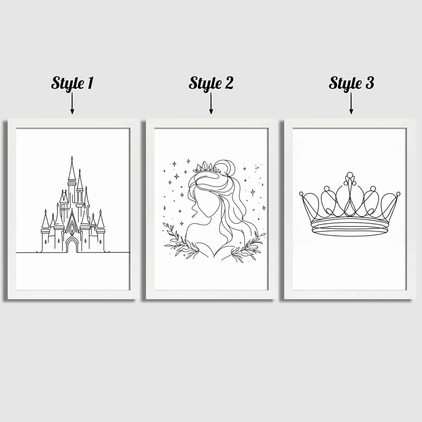 Princess Line Art Print Set