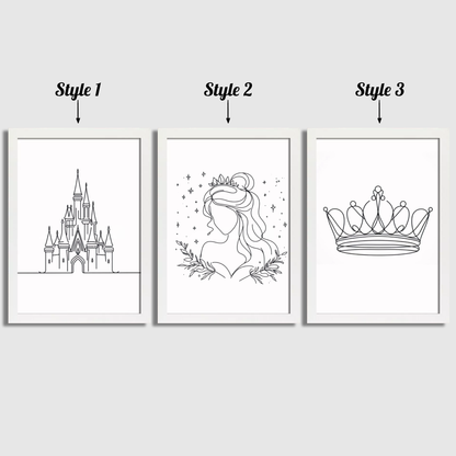 Princess Line Art Print Set