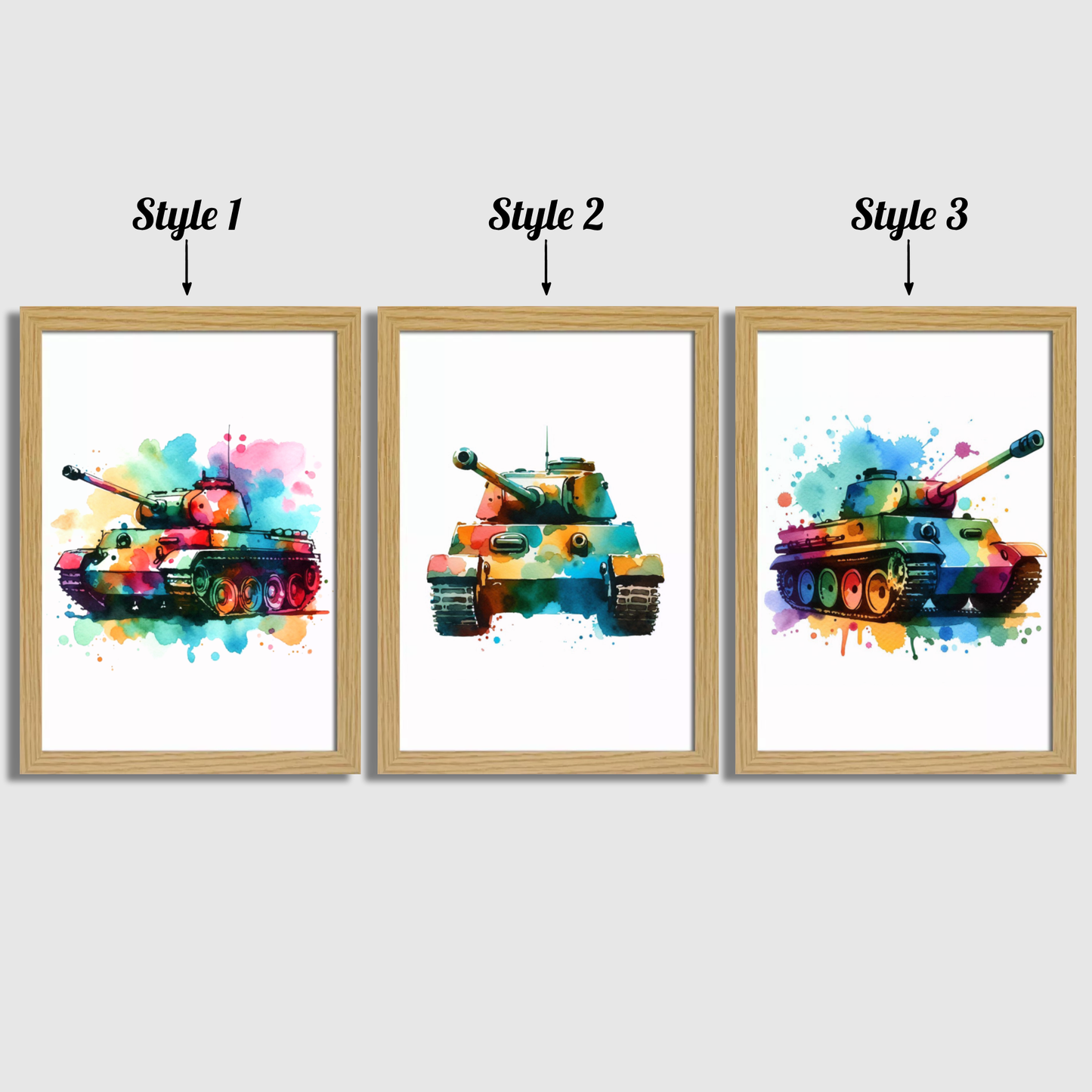 Colourful Tank Print Set