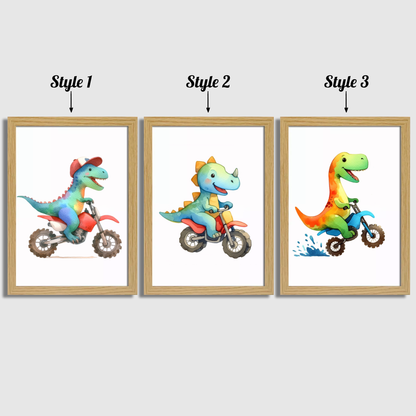 Dinosaur Motorbiker Print Set