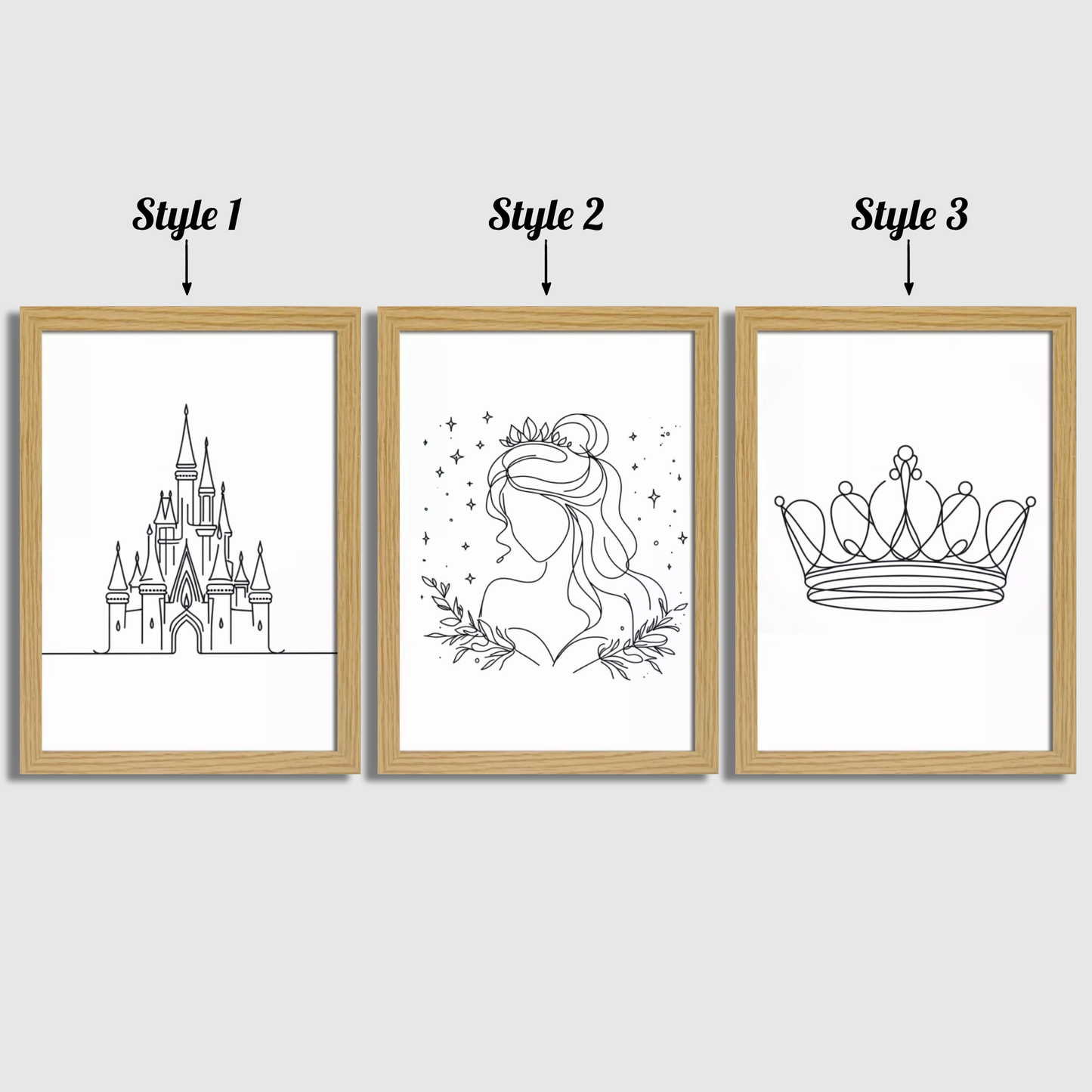 Princess Line Art Print Set