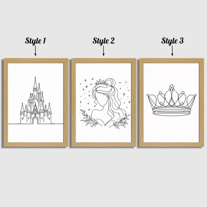 Princess Line Art Print Set