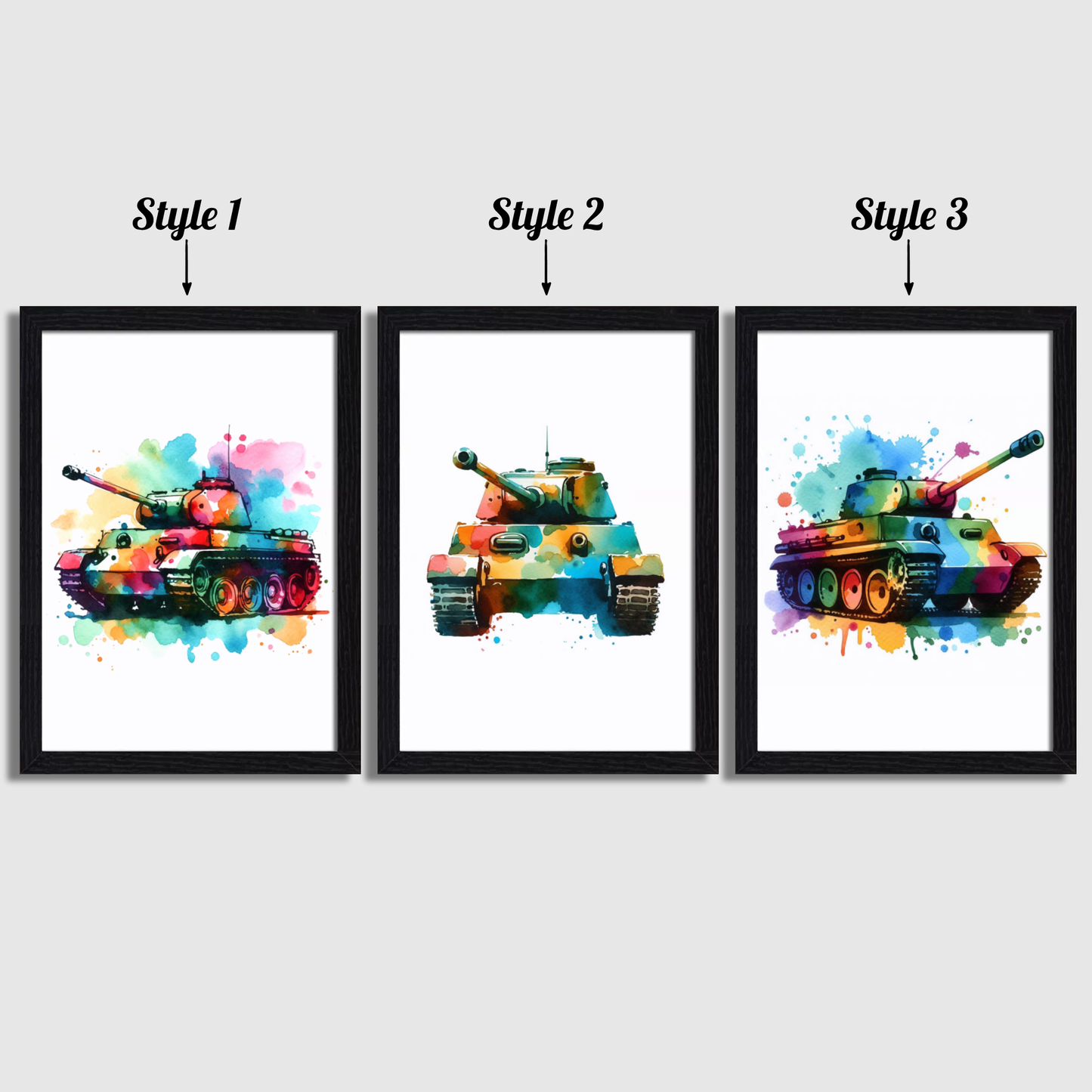 Colourful Tank Print Set