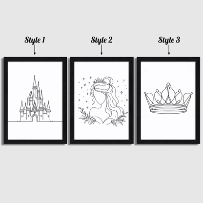 Princess Line Art Print Set