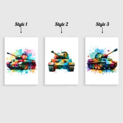 Colourful Tank Print Set