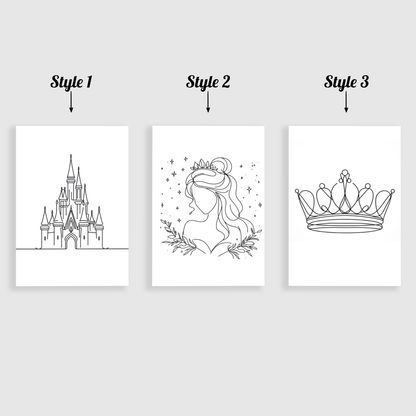 Princess Line Art Print Set