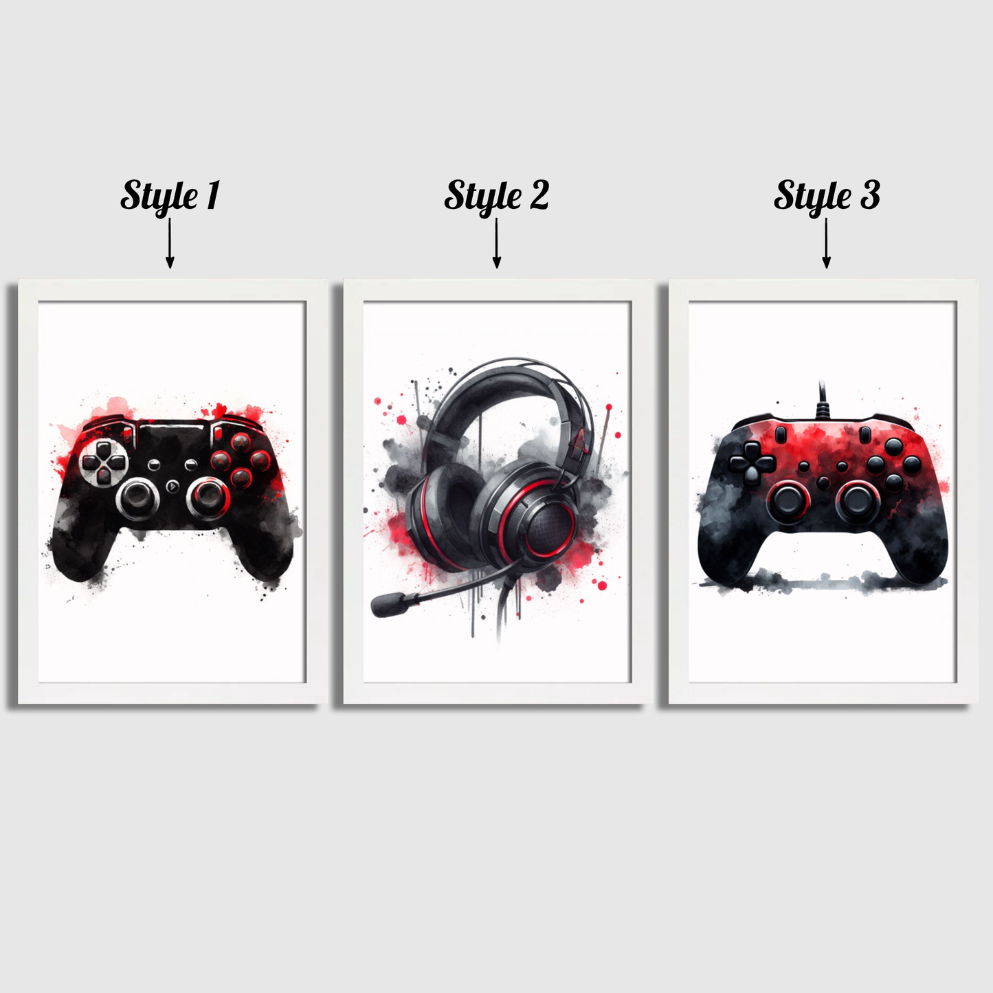 Red Gaming Print Set