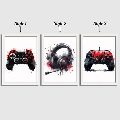 Red Gaming Print Set