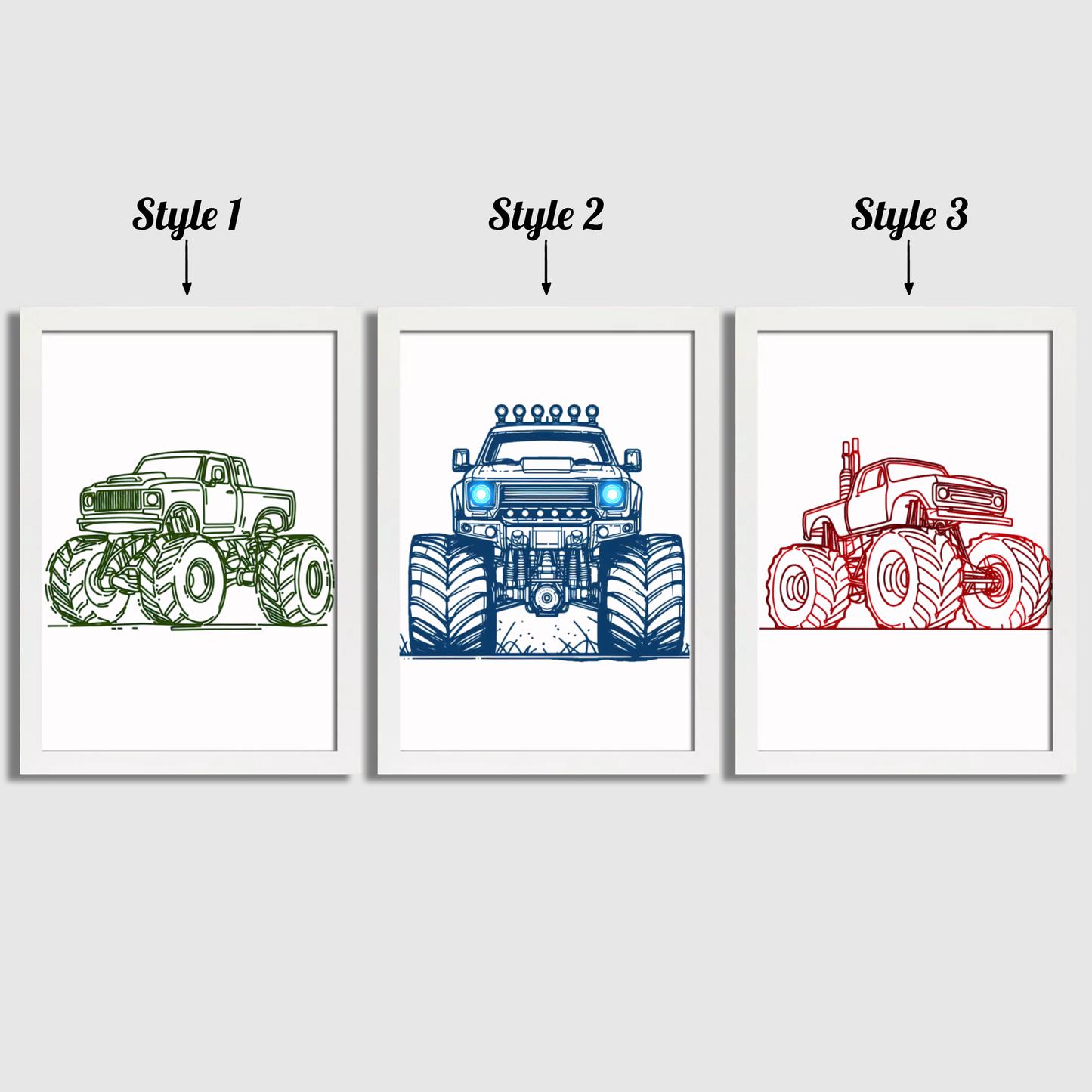 RGB Monster Truck Print Set