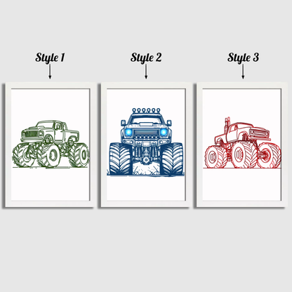 RGB Monster Truck Print Set