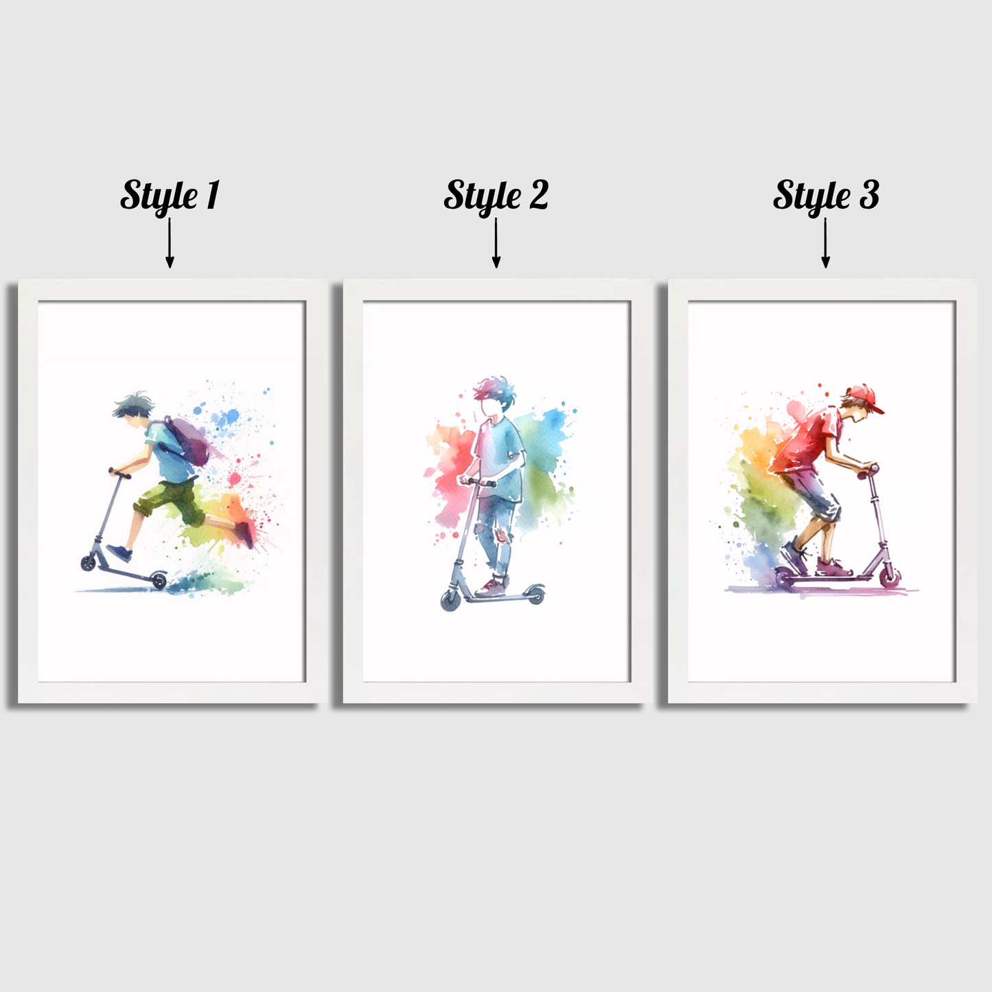 Kids Scooter Print Set