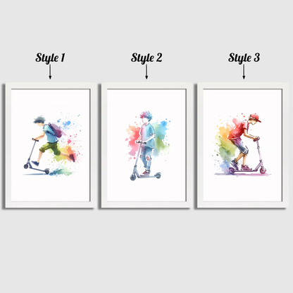 Kids Scooter Print Set