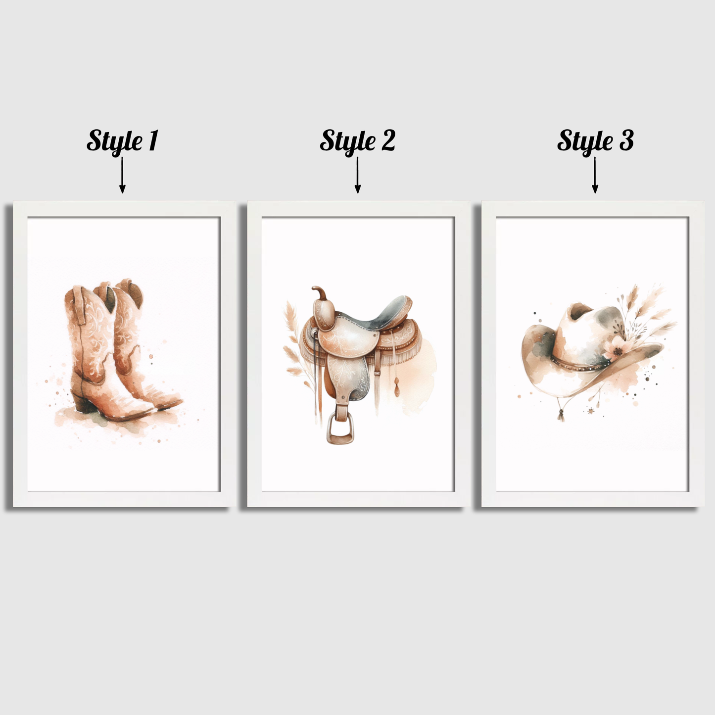 Boho Cow Girl Print Set