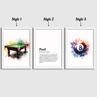 Pool Definition Print Set