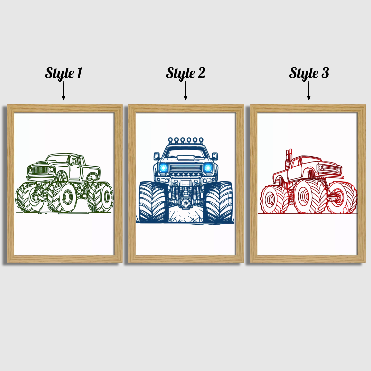 RGB Monster Truck Print Set
