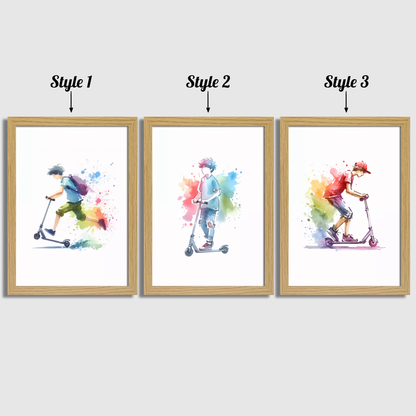 Kids Scooter Print Set