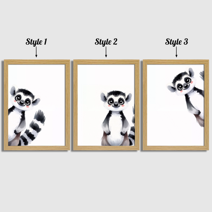 Peeking Lemur Print Set