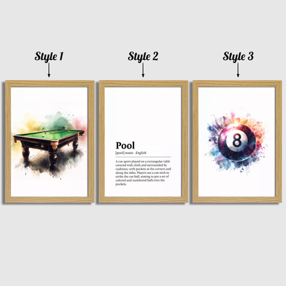 Pool Definition Print Set