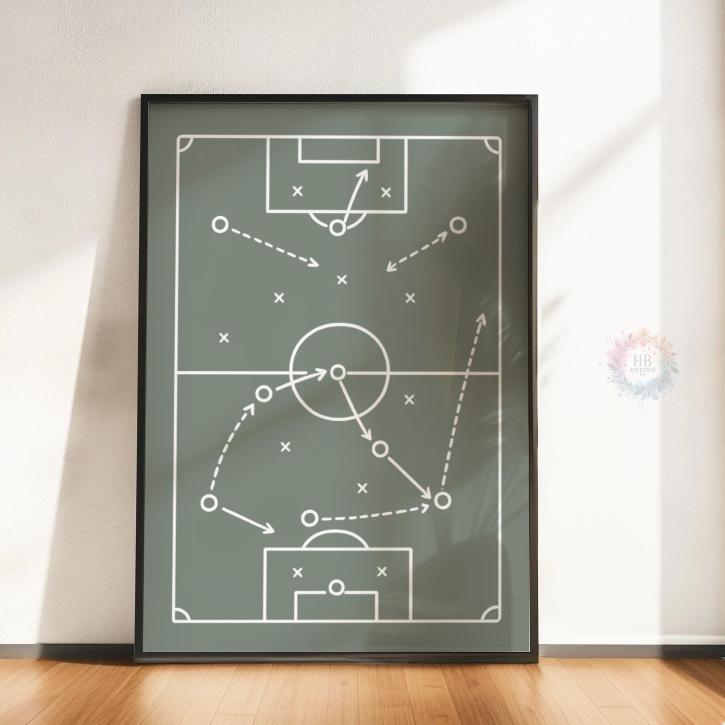 Football Wall Art Set – Soccer Ball, Tactics & Goal Prints for Boys Bedroom