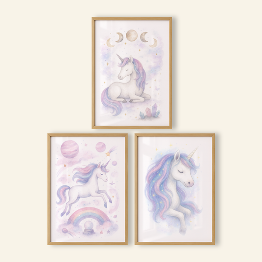 Celestial Unicorns Print Set - Unicorns Collection Set of 3