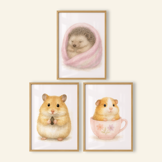 Pocket Pals Print Set - Cute Pets Collection Set of 3