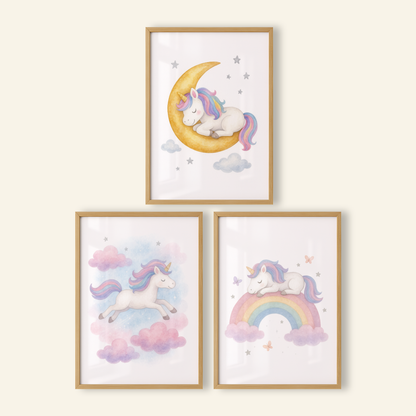 Dreamy Unicorn Adventures Print Set - Unicorns Collection Set of 3