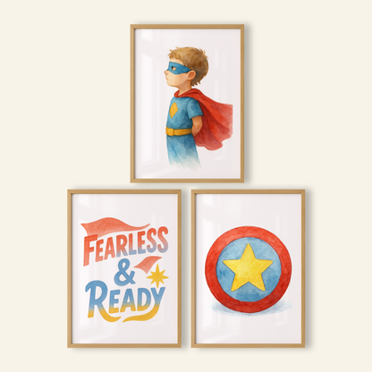 Fearless & Ready Print Set - Superhero Collection Set of 3