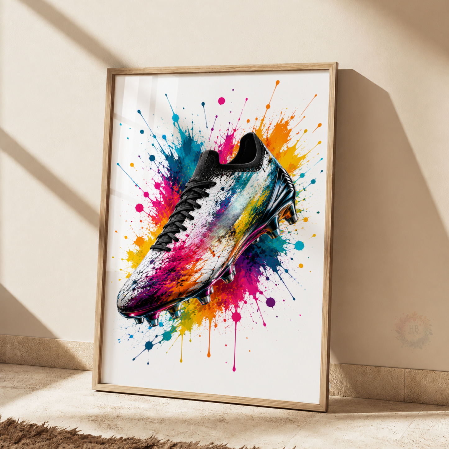 Personalised Football Wall Art Set – Colourful Football Boot, Shirt & Ball Prints