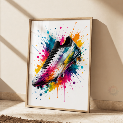 Personalised Football Wall Art Set – Colourful Football Boot, Shirt & Ball Prints
