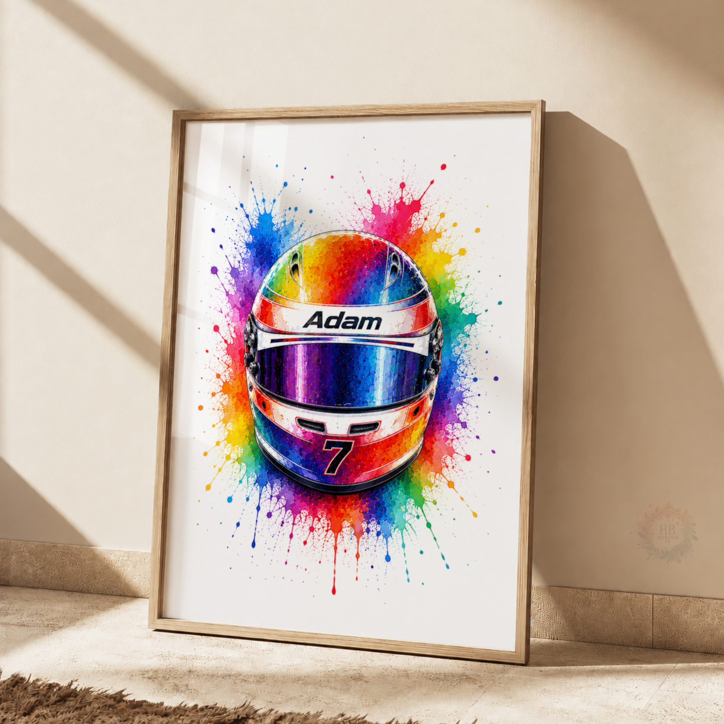 Personalised F1 Racing Wall Art Print Set – Custom Name & Number